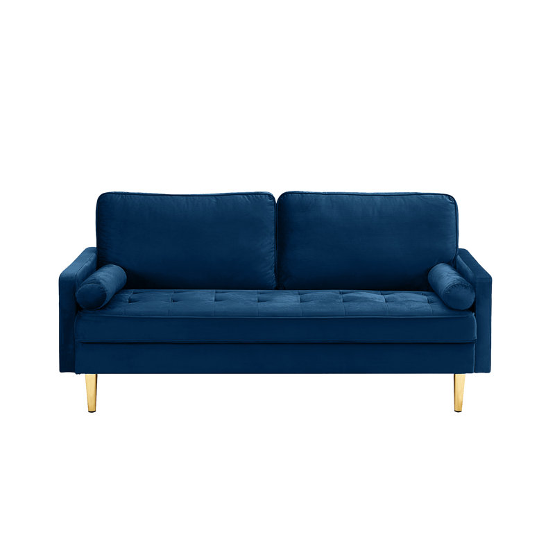 Velvet  Sofa 65 Inch, Navy