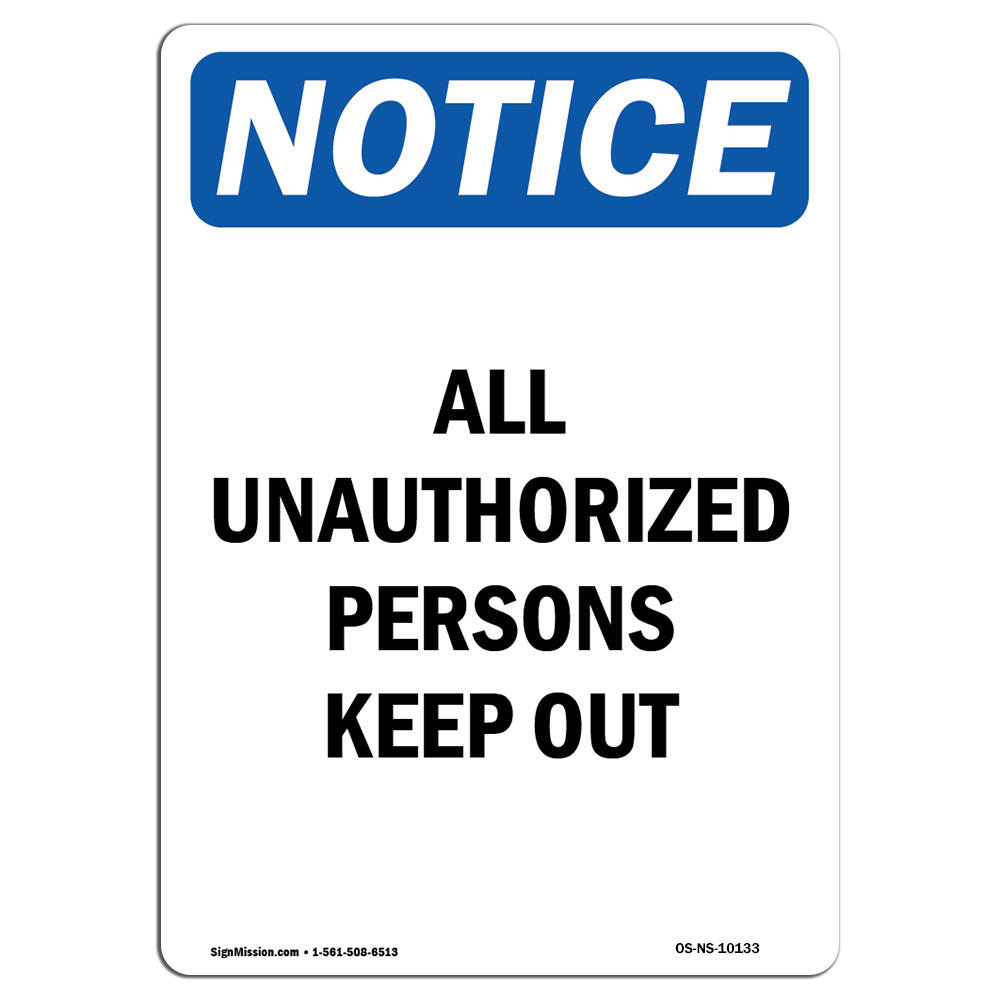 SignMission All Unauthorized Persons Keep out Sign | Wayfair