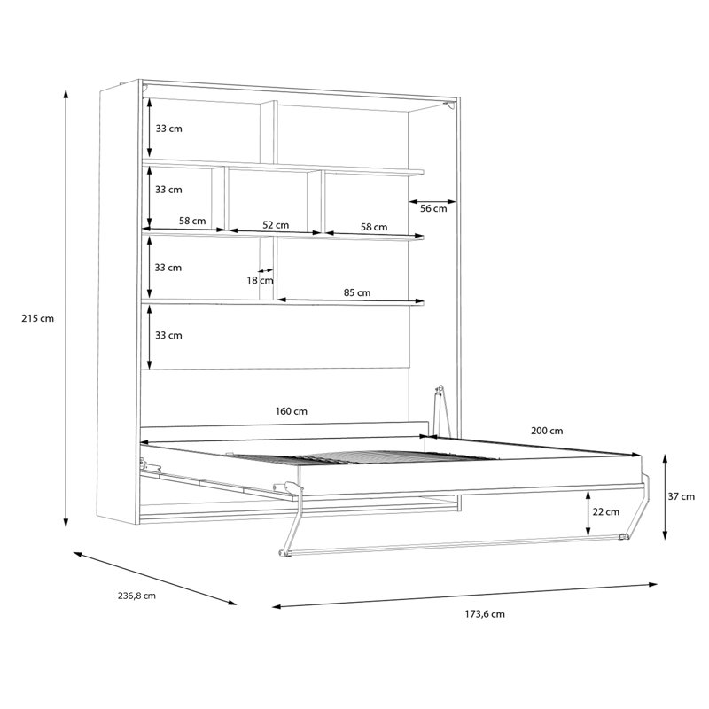 Bed Parlie, Kingsize (160 x 200 cm)
