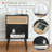 Rattan Side Table, Small Bedside Tables Natural Wood Nightstand With Drawer And Open Shelf, Modern Nightstand With Solid Legs-406591428