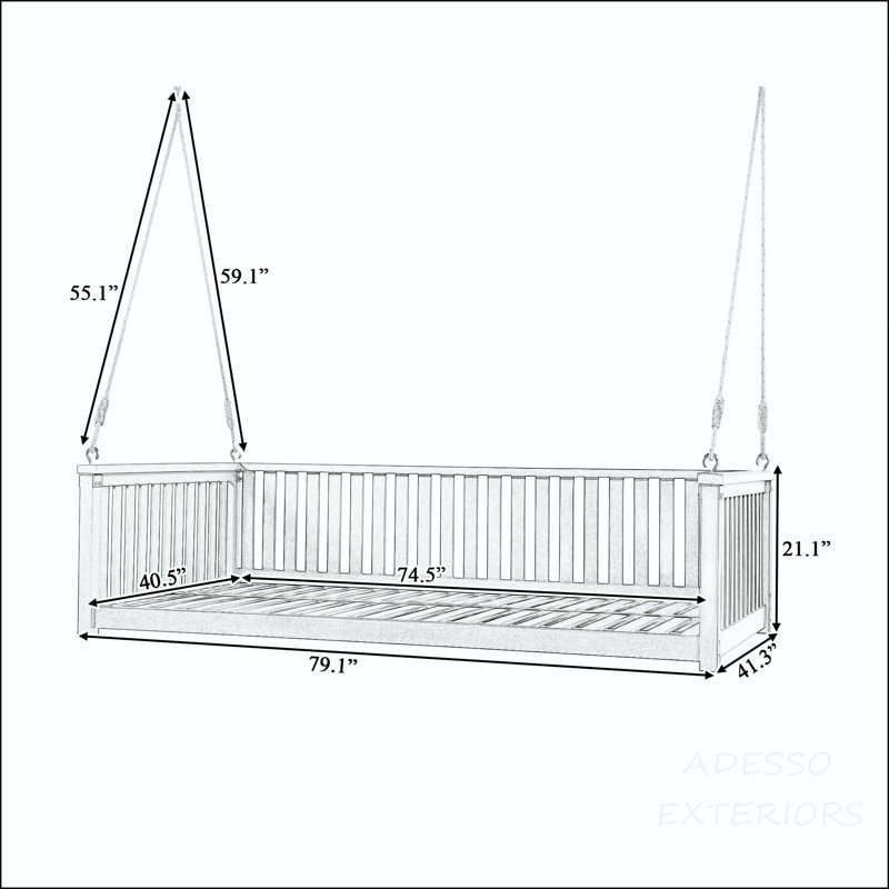 Balancelle de jardin simple minimaliste avec structure en bois d'acacia et design incliné - gris, Gray