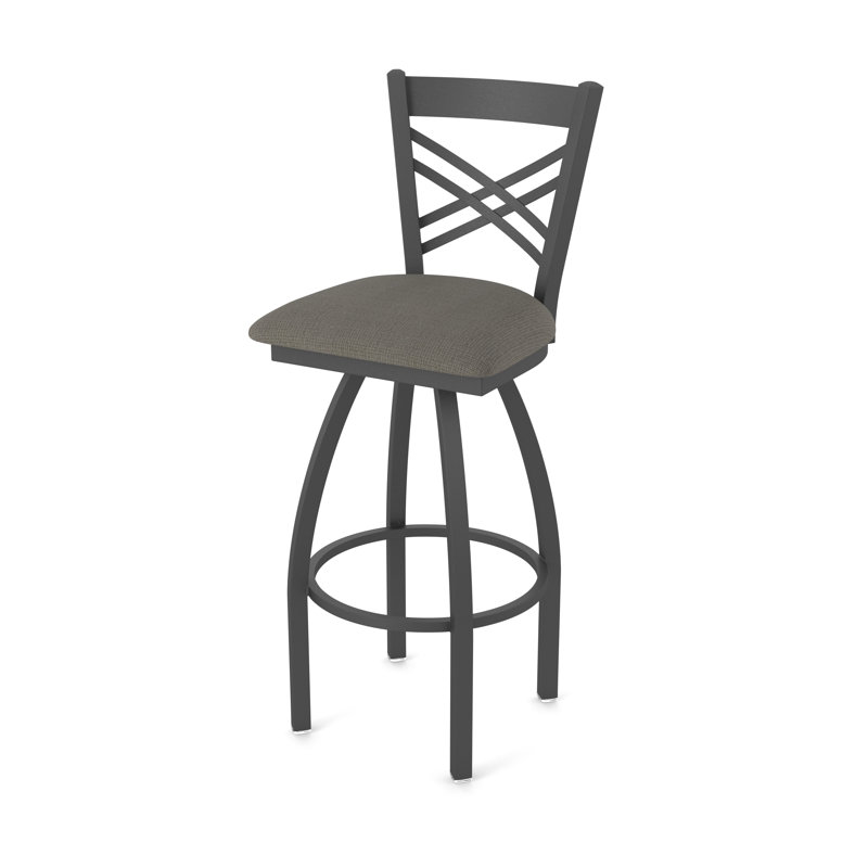 Catalina 36" Swivel Bar Stool, Fabric-Graph Chalice, Pewter
