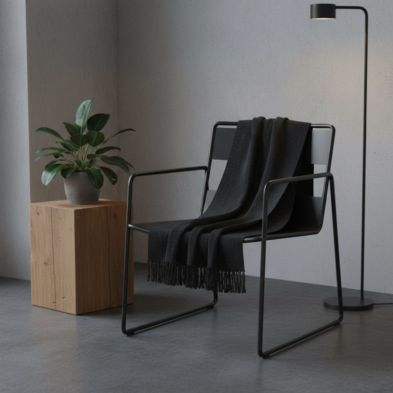  Jeté 50 po x 60 po , Noir