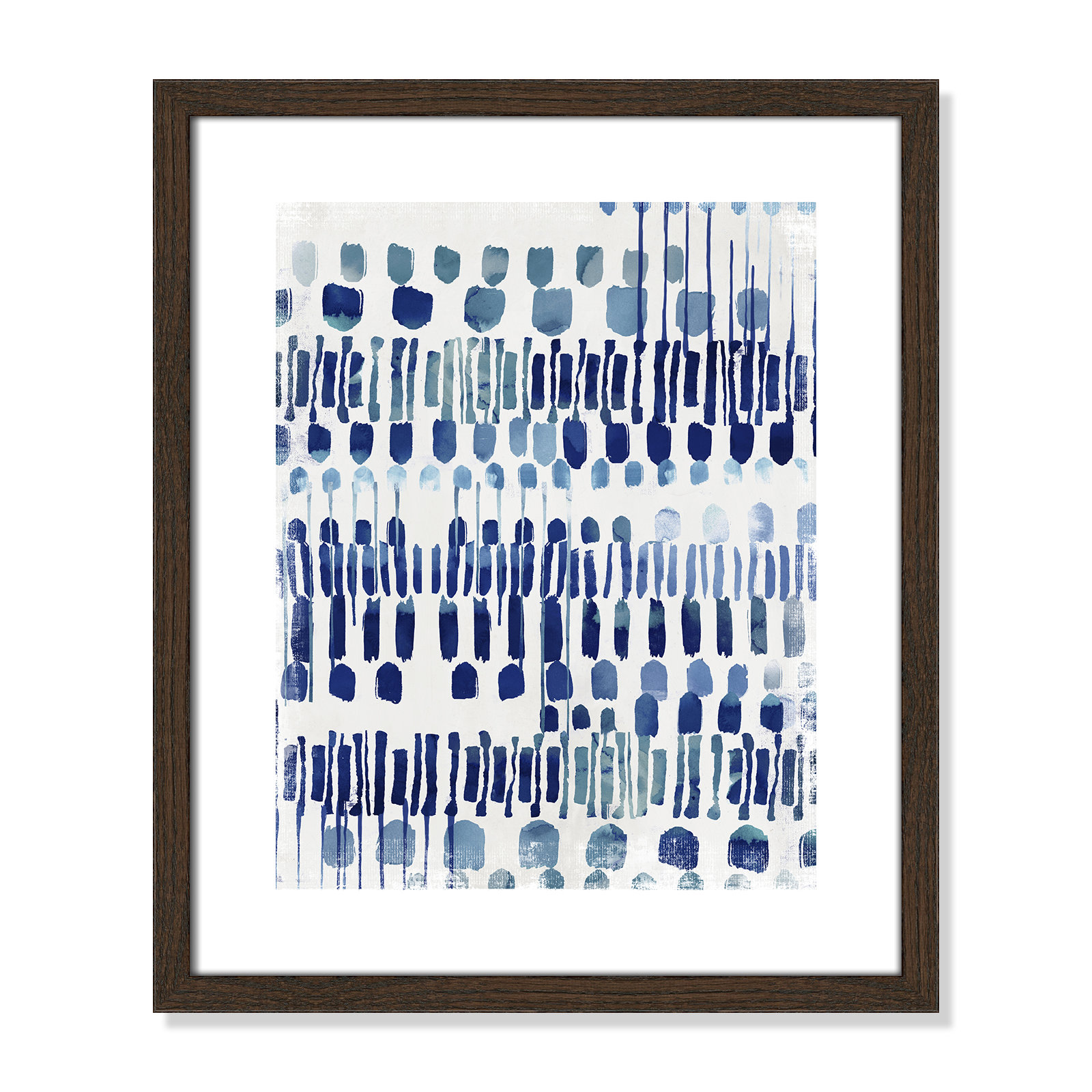 Continuously I - Painting Print, Walnut Wood Grain Framed Paper, White, 19" H x 16" W x 0.75" D