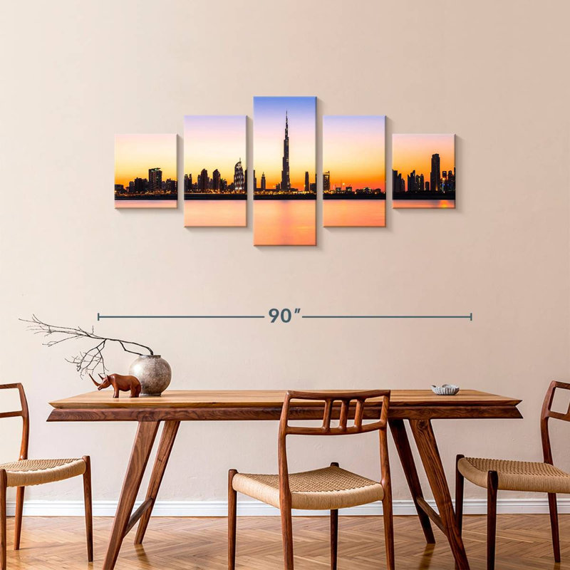 Horizon de Dubaï, EAU, H 36 po x l 80 po