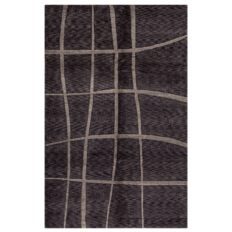 Tapis gris de haute qualité noué à la main