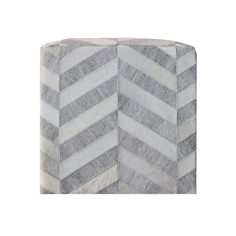 Zeppelin Upholstered Pouf, Ivory