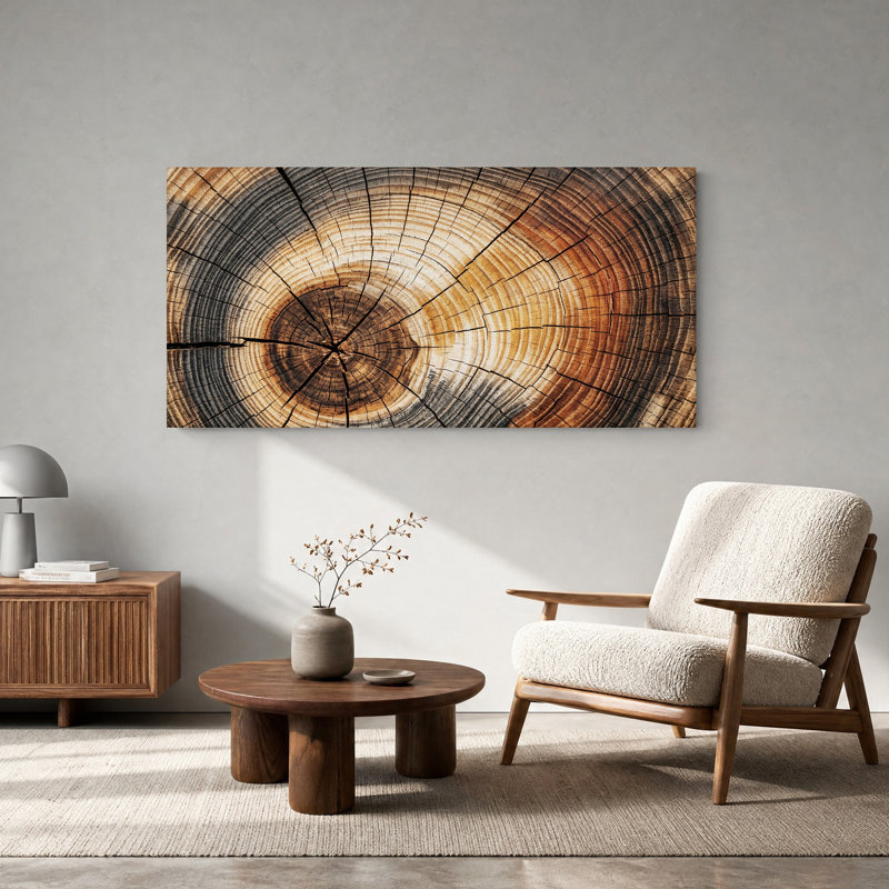Art mural sur toile brun, 58“W x 28”H