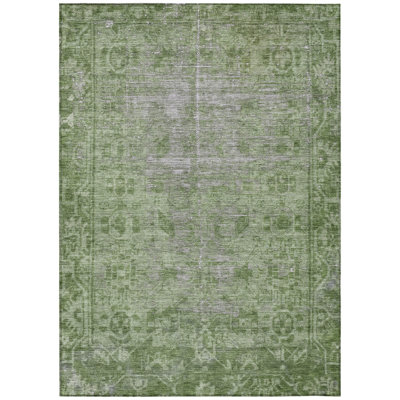 Delaura Fern Washable Indoor-Outdoor Rug - 