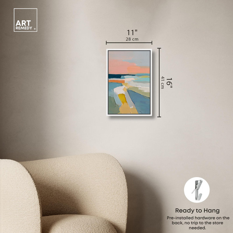 Grande décoration murale Pastel Fields III par Art Remedy, cadre blanc, 10 x 15, H 16 po x l 11 po, Cadre blanc