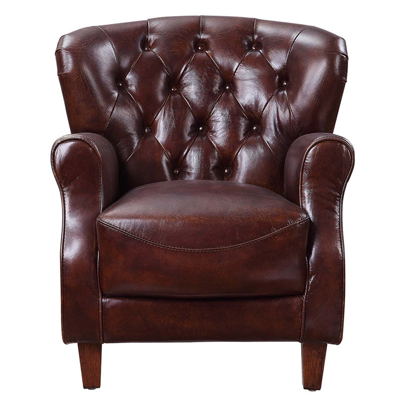 Chaise d'appoint Brancaster, brun rétro et aluminium