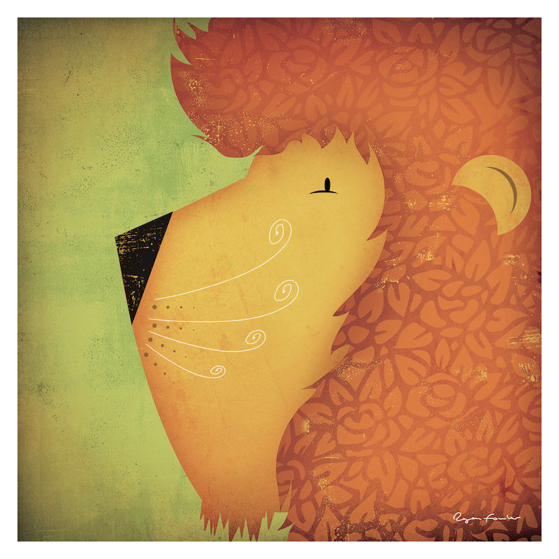 Art sur toile lion wow, H 12 po x l 12 po x P 0,75 po