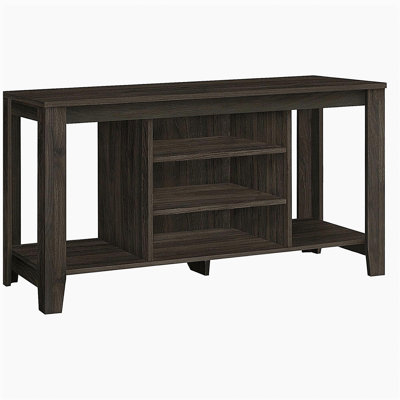 Meuble télé 48 po, meuble télé, meuble multimédia, tablettes de rangement, salon, chambre à coucher, placage brun