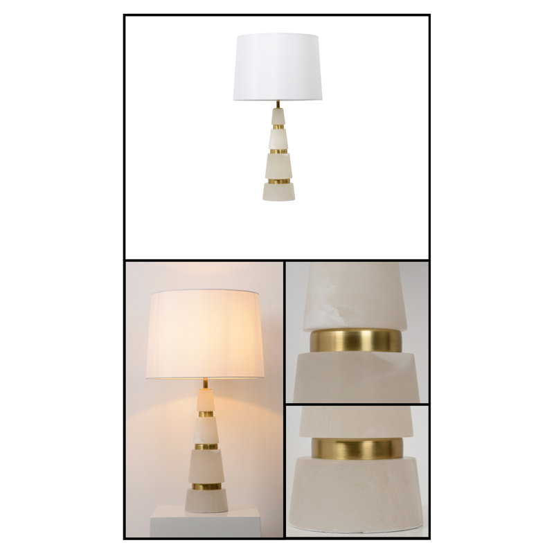 Lycia 28.74" Antique Brass/White Table Lamp