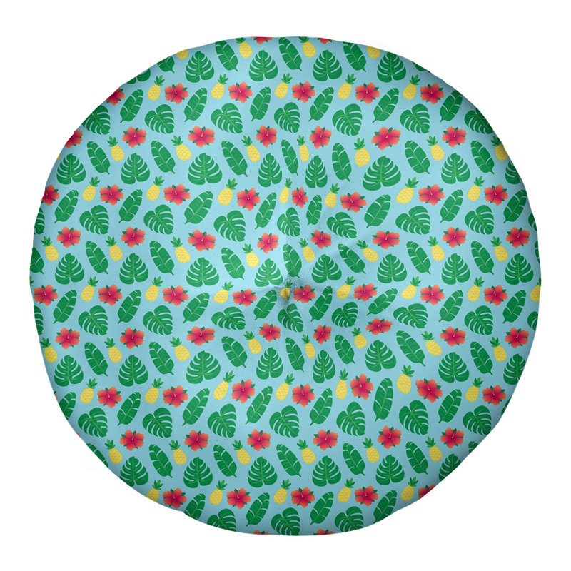 Coussin de sol touffeté rond Katelyn Elizabeth, 26 po x 26 po, Bleu