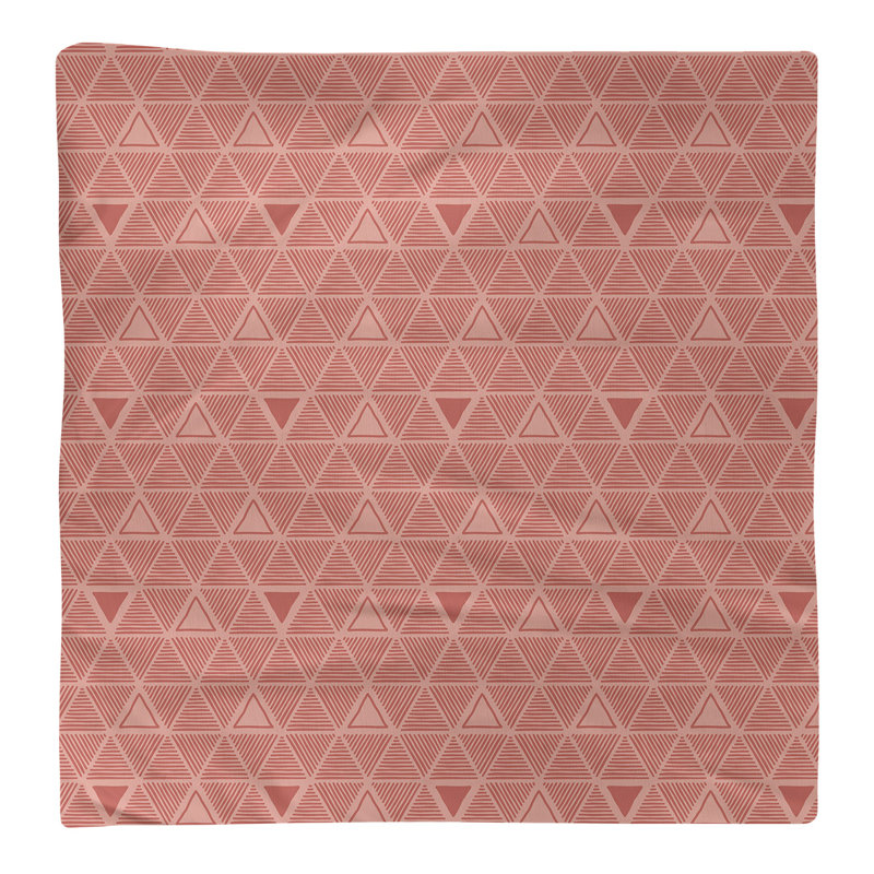 Serviette de table en coton à triangles dessinés à la main, Rouge foncé, H 0,1 po x l 22 po x P 22 po