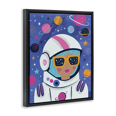 «Astronaut Gal in Space», art mural encadré par Lisa Perry White