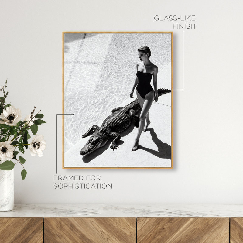 Reptilian Elegance II Print by Oliver Gal, 37"H x 31"W, Gold Floater Frame