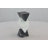 Cole And Grey Marble Stacked Pyramid Geometric Sculpture With White Diamond Center