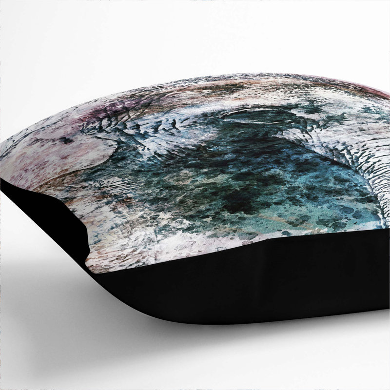 Abstract Square Throw Cushion, 55cm H x 55cm W x 20cm D, Black
