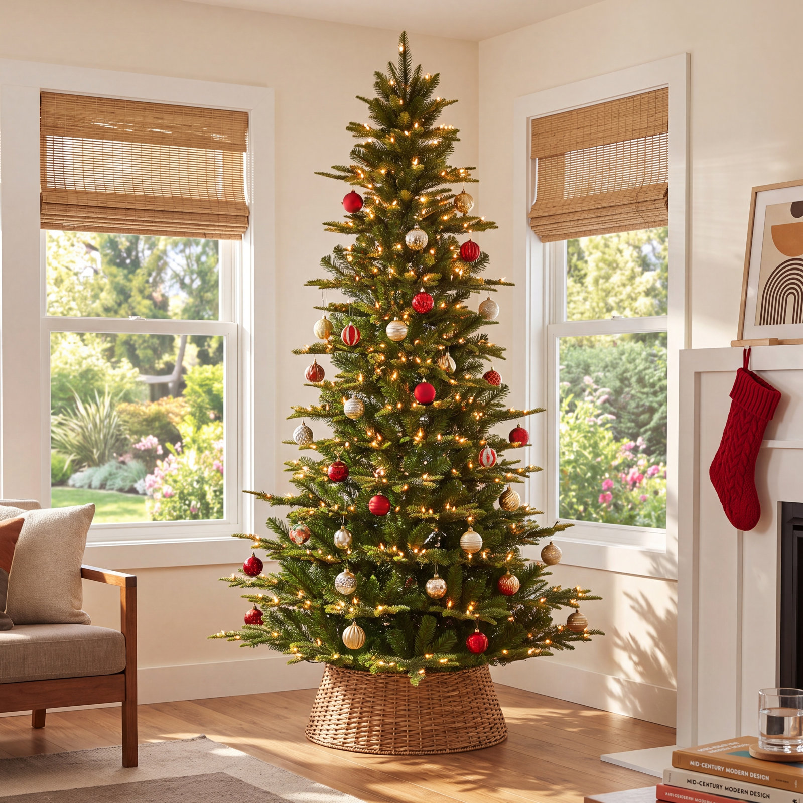 108' Lighted Artificial Fir Christmas Tree