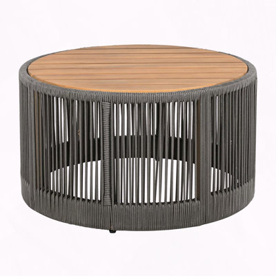 Rattan Rope Acacia Wood Weather Resistant Coffee Table