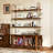 Tall Large Vinyl Record Player Stand, Fluted Long Record Storage Cabinet with Sliding Doors, 4 Tier Media Display Shelf for Living Room