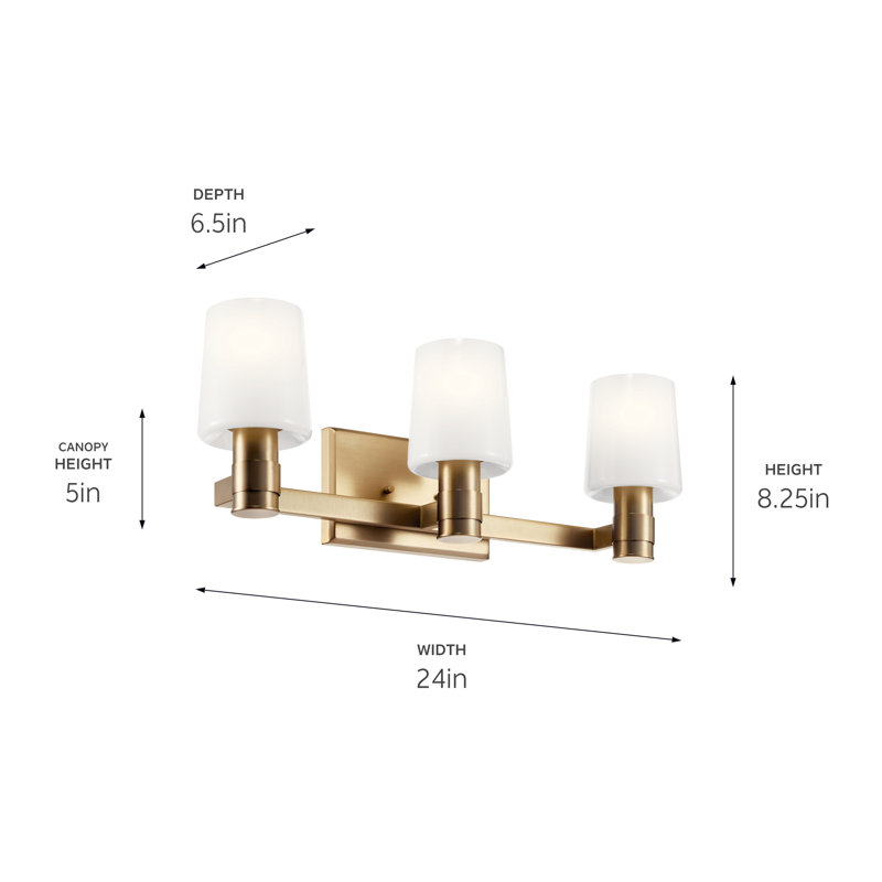 Keison 3 - Light Dimmable Vanity Light, Champagne Bronze