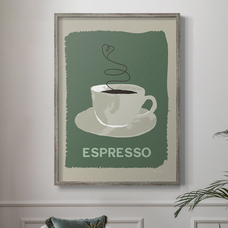«Modern Coffee IV», reproduction encadrée - bois massif, H 15 po x l 12 po