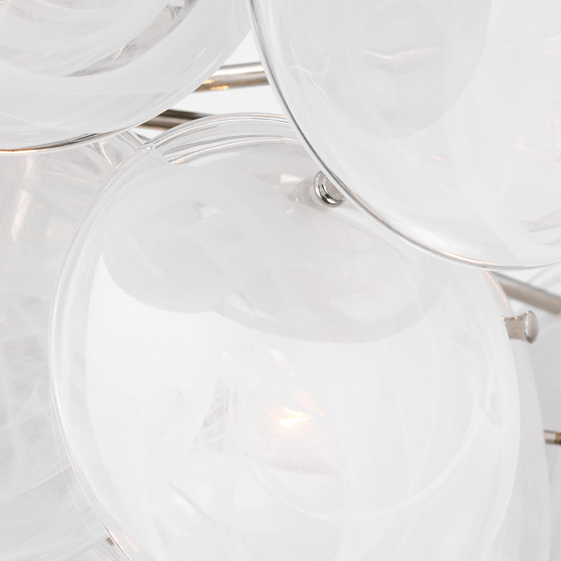 Loire 10 - Light Flush Mount, Polished Nickel, White