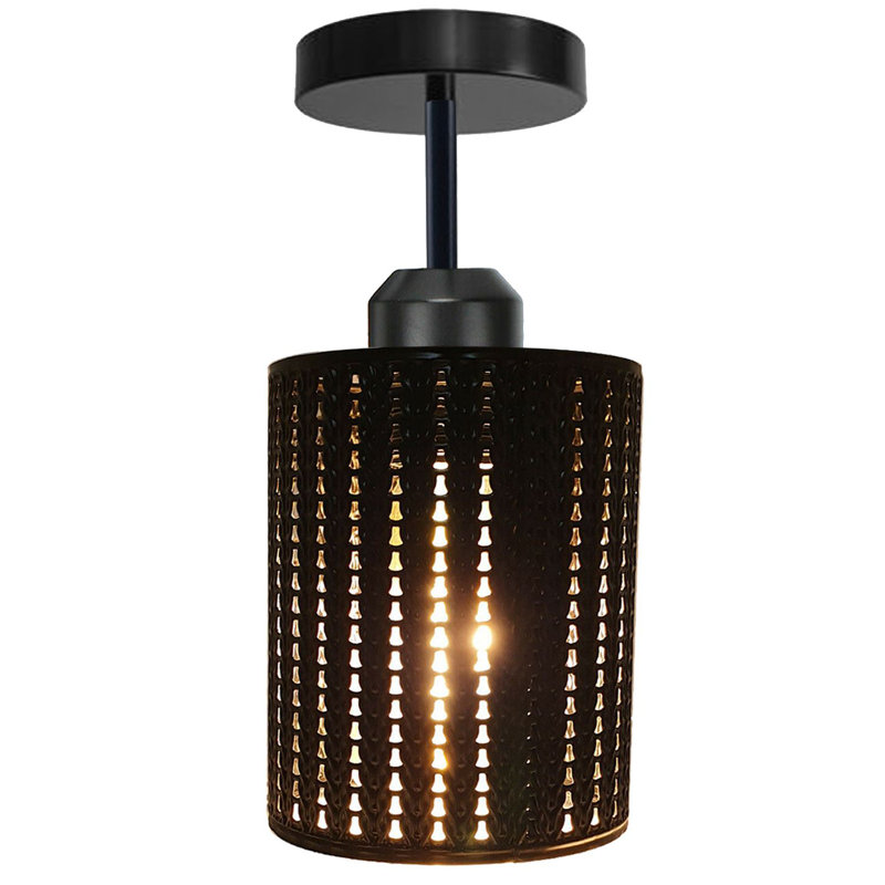 Villalobos Semi Flush Mount, Black