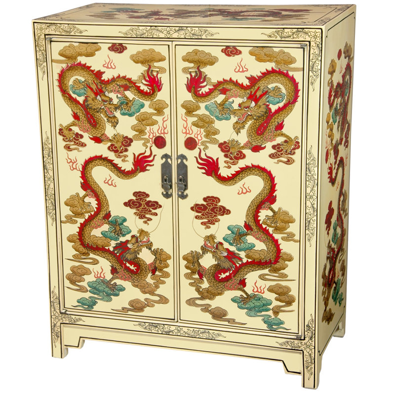 Dragons 9 Pair Shoe Storage Cabinet, Ivory