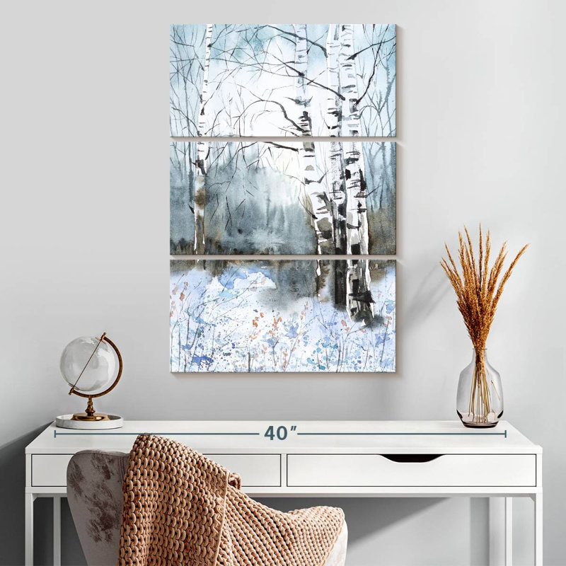 Peinture Harnek Winter Birch Grove, H 32 po x l 20 po