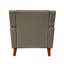 Fauteuil d'appoint Mid-Century moderne capitonné, pieds fuselés en bois, revêtement en tissu moelleux, brun riche