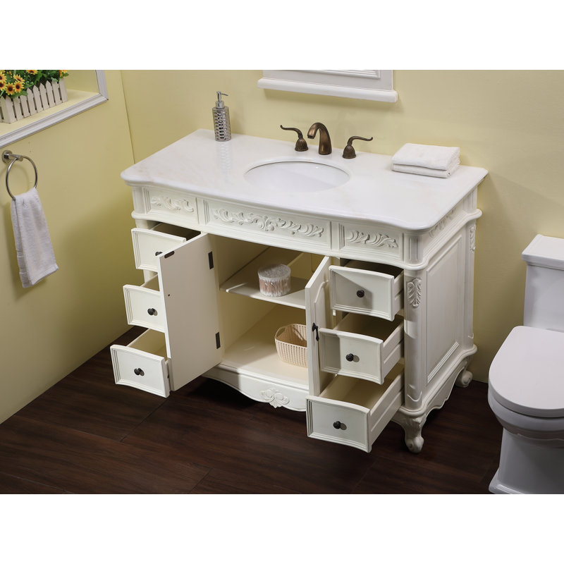 Ensemble de meuble-lavabo simple 48 po Stepan, Blanc antique