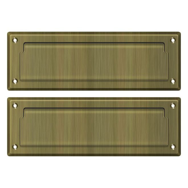 9" in x 3" Brass Mail Slot, Antique Brass