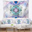 Tapisserie abstraite à motif fractal bleu-28495573
