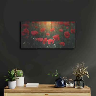 «Wood Series: Field Of Poppies» par Bess Hamiti