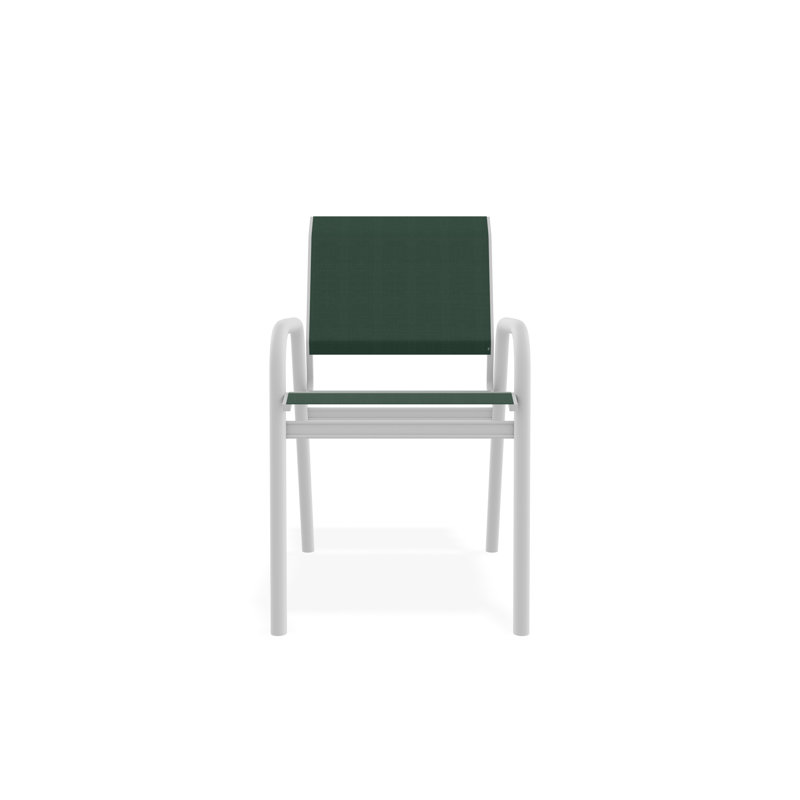 Chaise bistro Gardenella, Blanc, Vert forêt 22D Sunbrella® vert