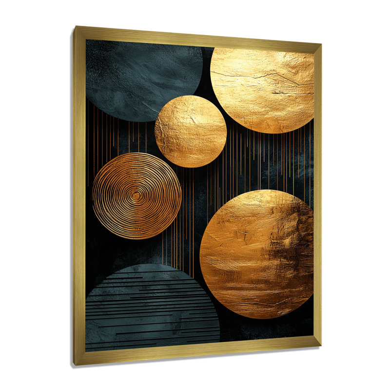 Shivdas - Abstract Wall Art Prints, H 20 po x l 12 po, Reproduction encadrée sans passe-partout, Doré