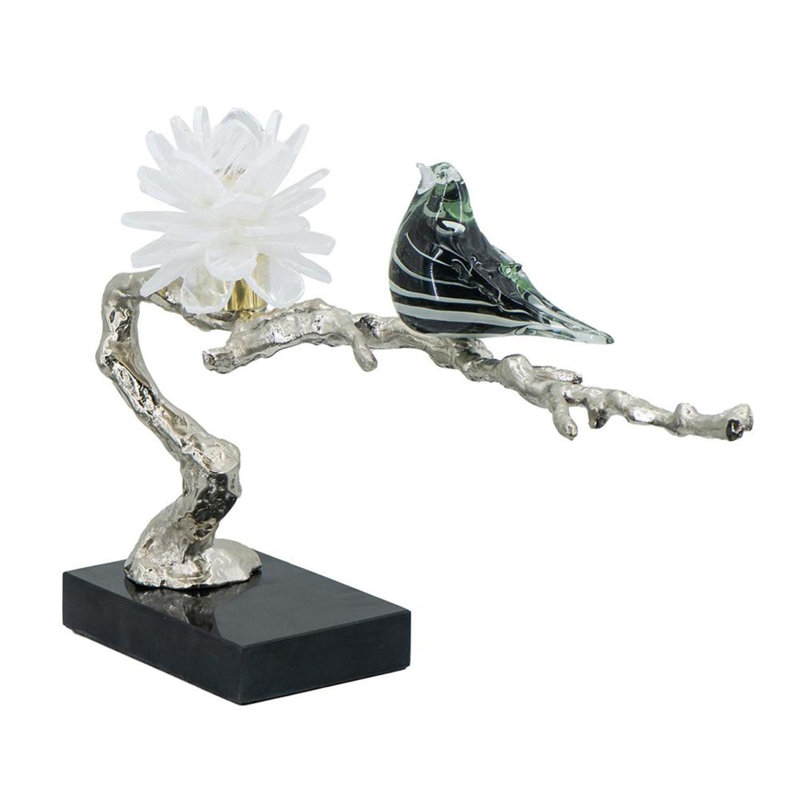 Jousha Birds Figurines & Sculptures, Silver/Black