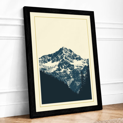 Mountain Peak in Stillness Minimalist - Framed Print