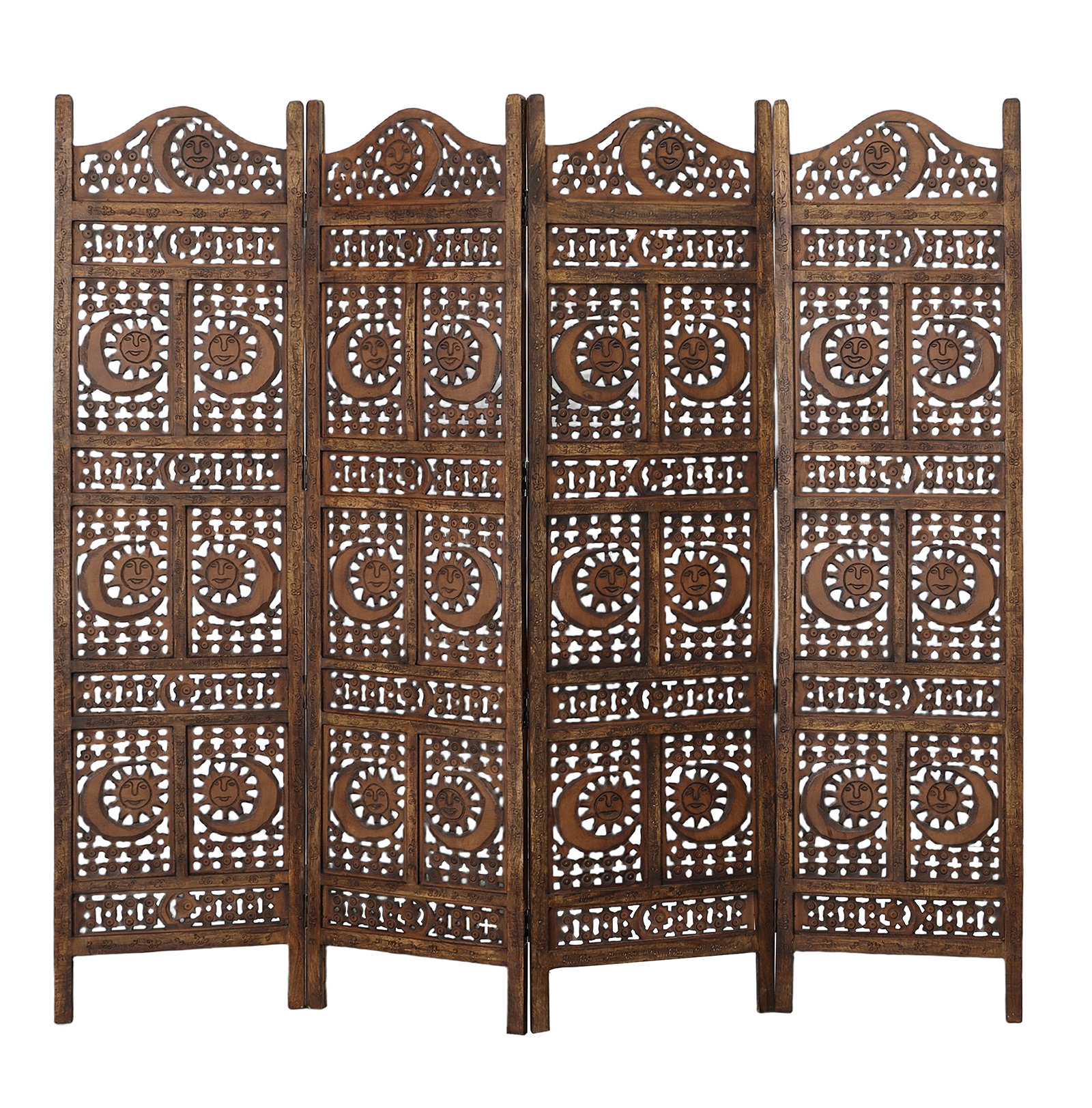 Bloomsbury Market Jarett 80'' W x 71'' H 4 - Panel Solid Wood Accent Room  Divider & Reviews