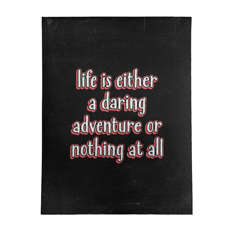 Tapis en chenille de polyester style Quotes Life Adventure Quote, Rectangle 9 pi x 12 pi