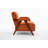  Mid Century Modern Accent Chair – Solid Wood Frame, Tufted Orange Polyester Upholstery with Thick Cushion