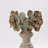 Metal Floral Decoration Candle Holder, Rustic Distressed Blue Finish, Elegant Home Decor-349936584