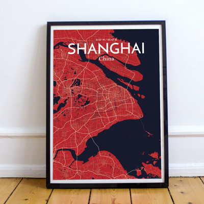 Shanghai City Map - No Frame Print