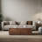 Walnut Wood Coffee Table with Four Drawers-1095915007