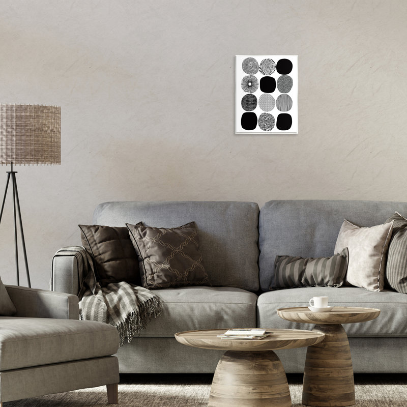 Art mural noir et blanc à motif de cercles par Lisa Nohren