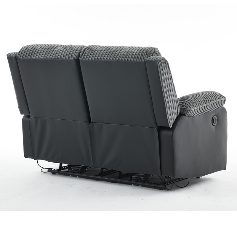 Reclining Sofa Sectional Recliner Plush Corduroy Couches Set Sofa, Power - Push Button